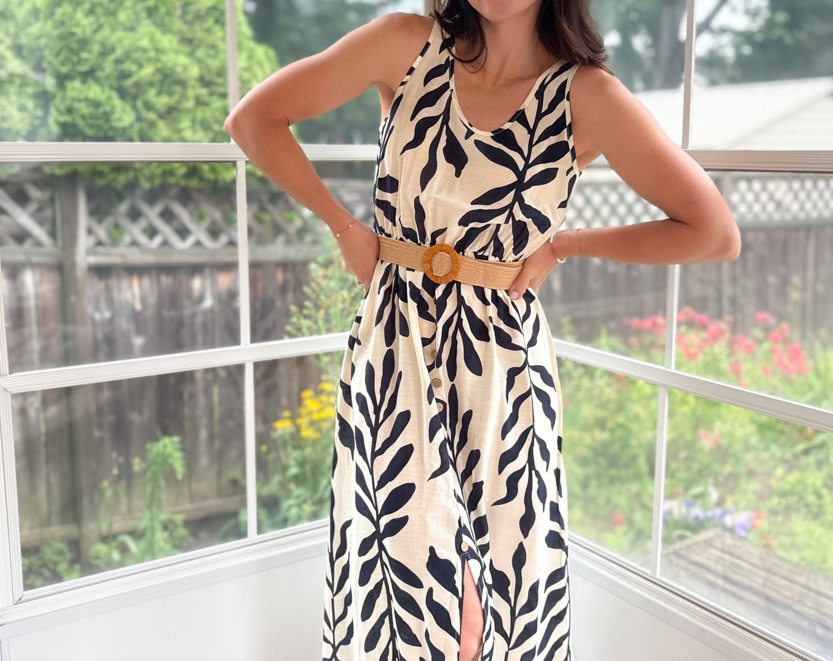 Ophelia Sleeveless Belted Midi Dress - Love and Lee Apparel