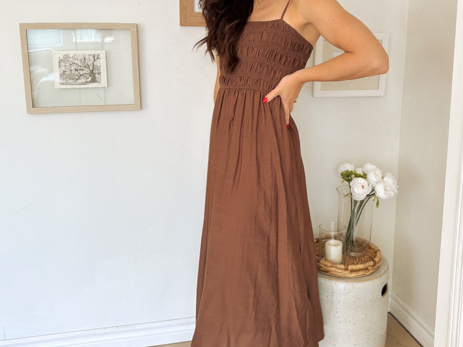 The Hudson Brown Midi Dress - Love and Lee Apparel