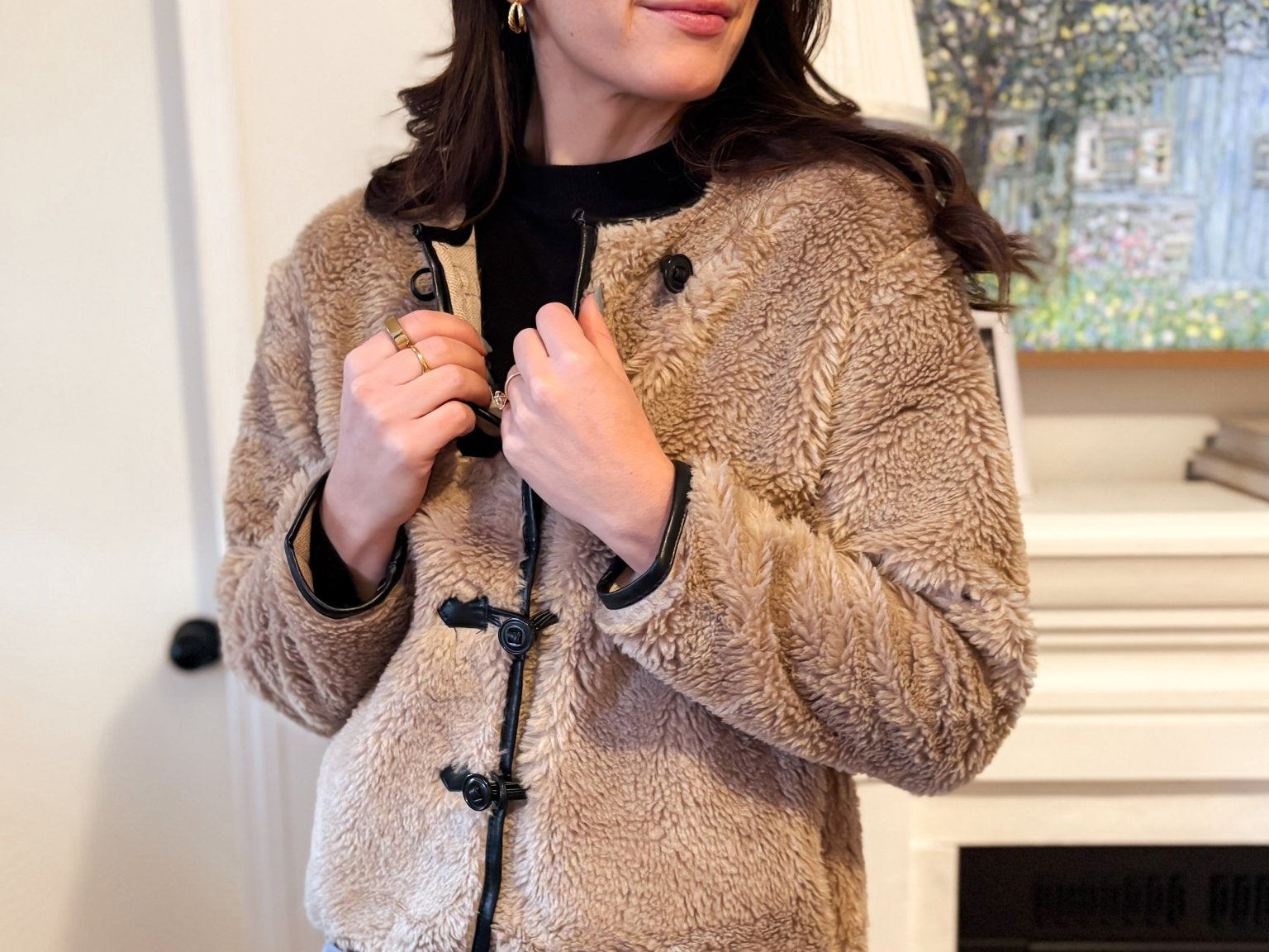 The Trish Crew Neck Teddy Jacket with Toggles - Love and Lee Apparel