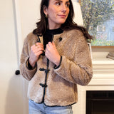 The Trish Crew Neck Teddy Jacket with Toggles - Love and Lee Apparel