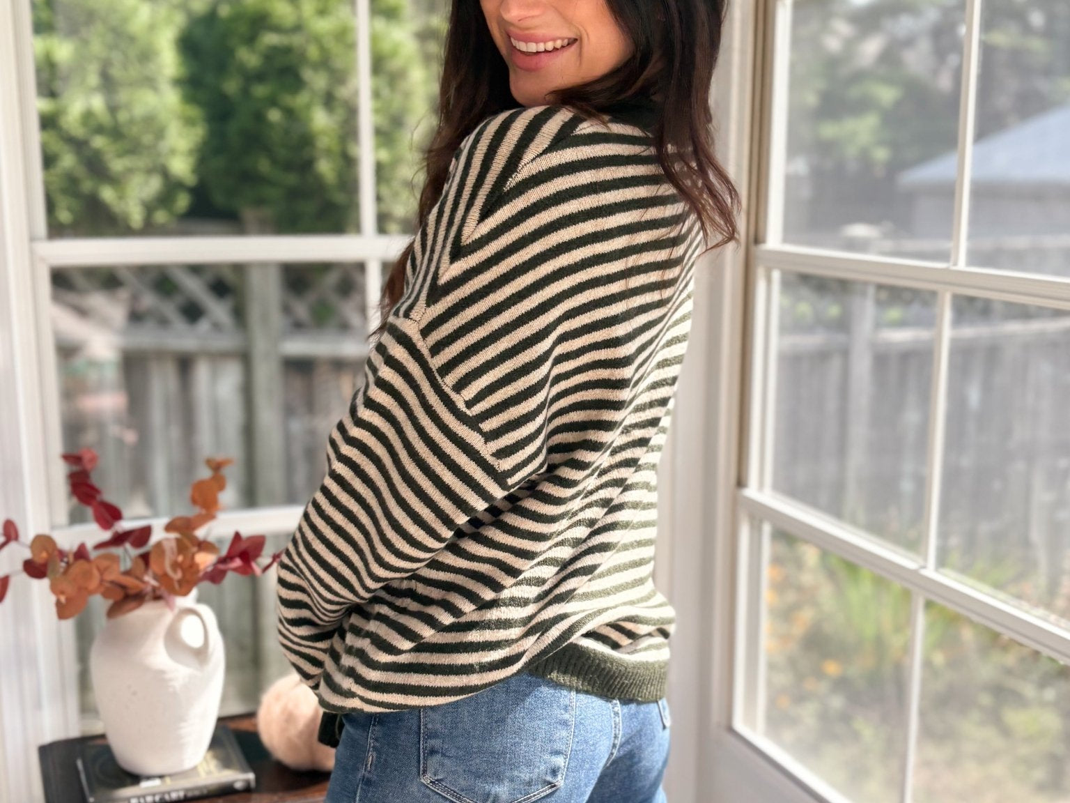 The Cedar Henley Style Drop Shoulder Sweater - Love and Lee Apparel