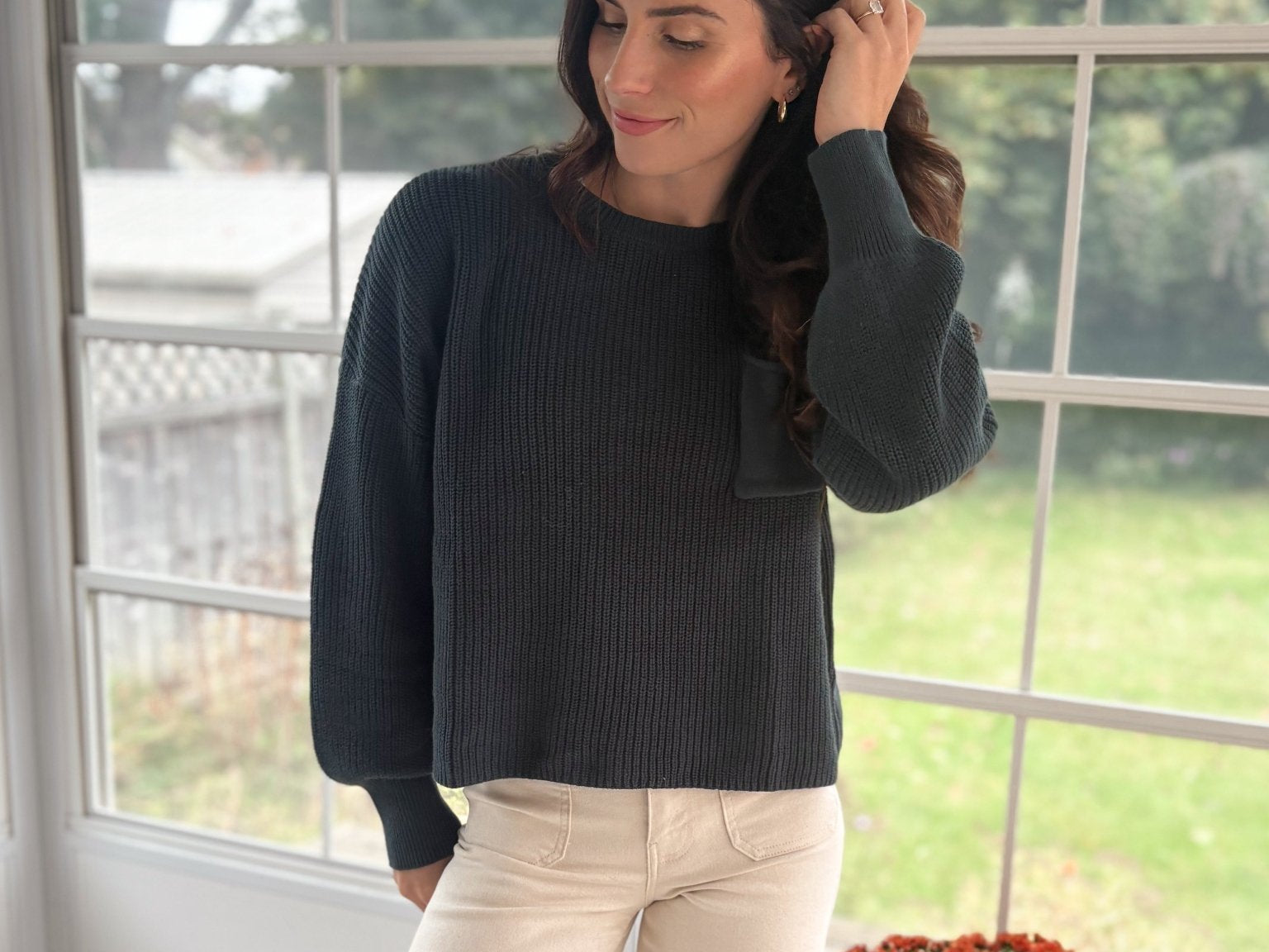 The Autumn Evergreen Raw Edge Cropped Knit Sweater - Love and Lee Apparel