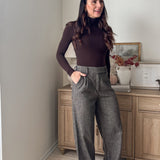 The 'Tweed & Pine' High Waisted Pleated Wide Leg Wool Blend Trousers - Love and Lee Apparel