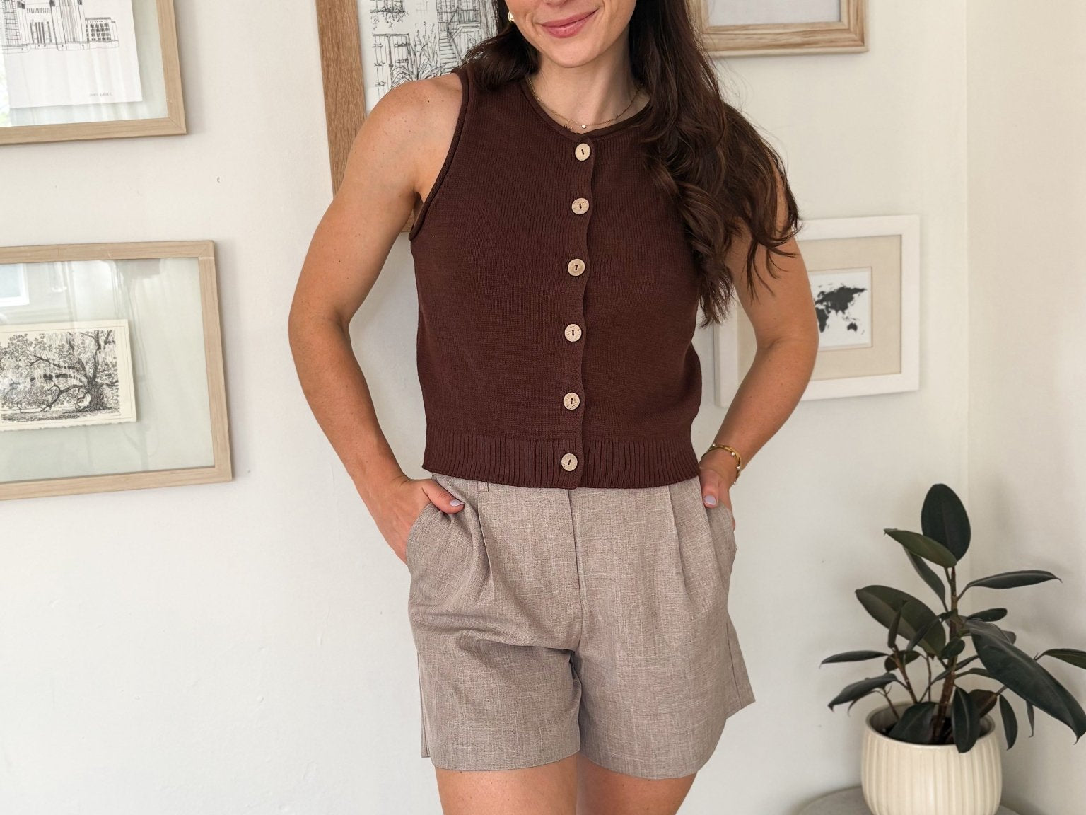 The Linda High Waisted Wide Leg Trouser Shorts - Love and Lee Apparel