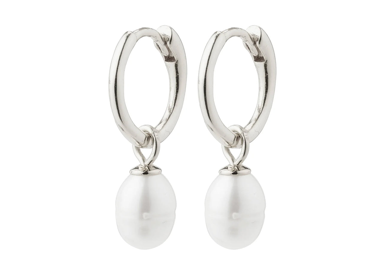 Berthe Recycled Pearl Hoop Earrings