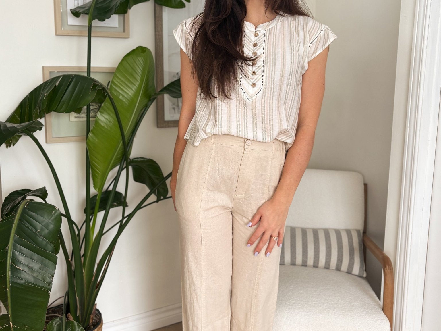 The Tuscany Linen Blend Wide Leg Trouser - Love and Lee Apparel