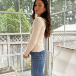 'The Cambridge House' Scoop Neck Button Fitted Ribbed Knit Cardigan - Love and Lee Apparel