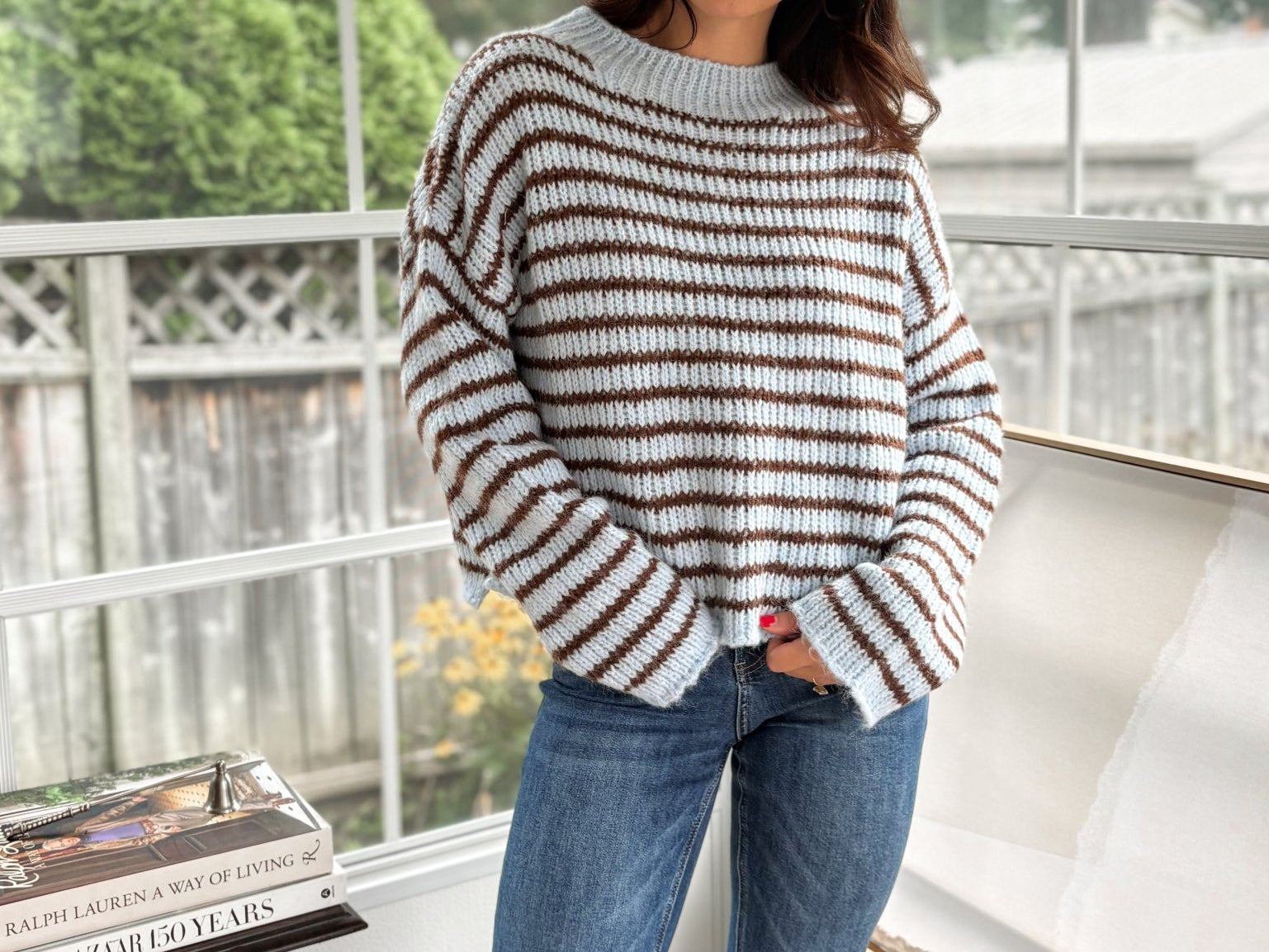 'Cozy Library' Knit Crewneck Sweater - Love and Lee Apparel