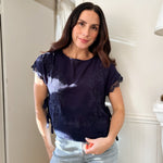 The Tyra Lace Detail Blouse in Navy - Love and Lee Apparel