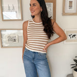 The Tabitha Stripe Knit Sleeveless Sweater - Love and Lee Apparel