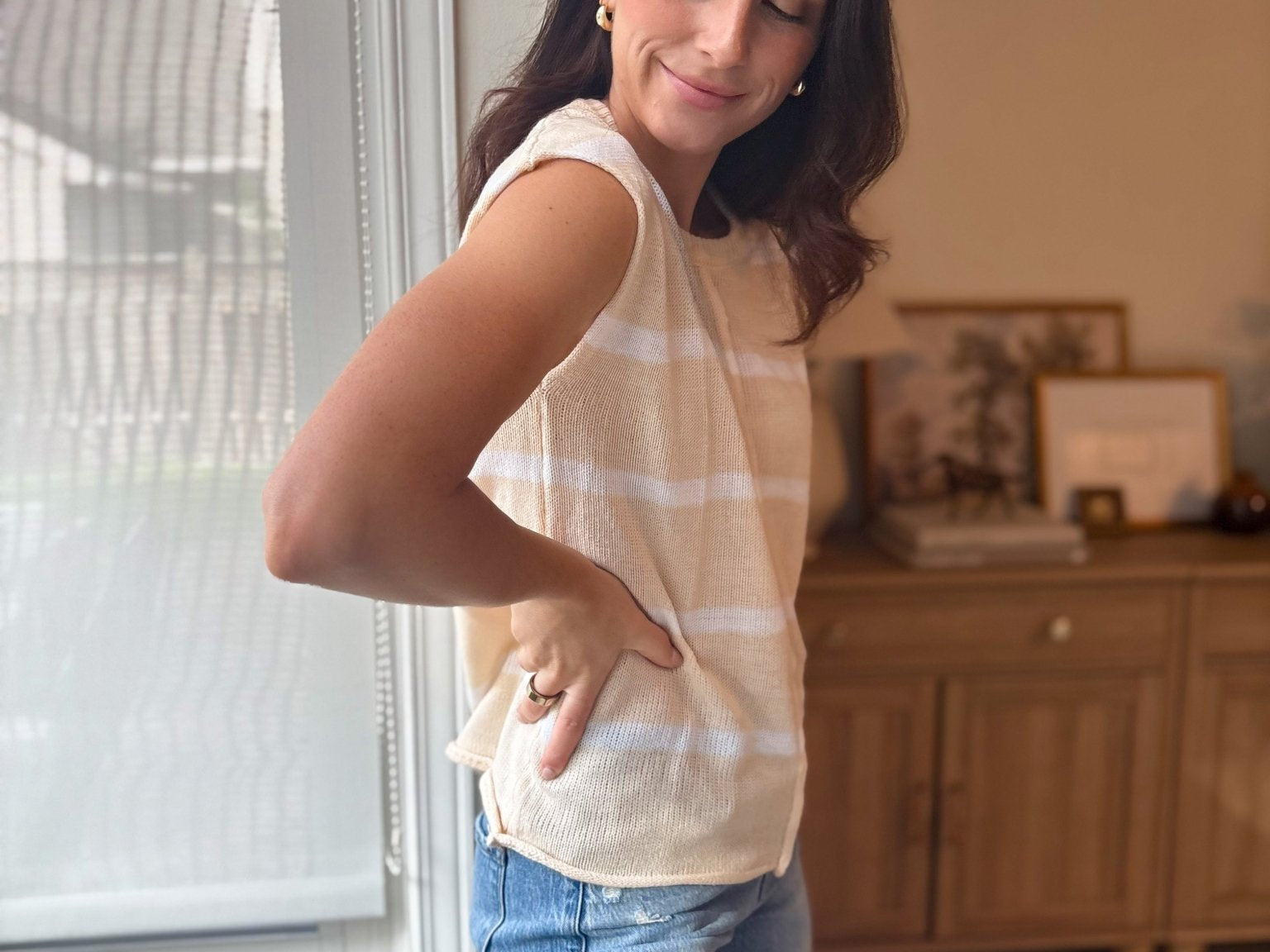 The Blayne Striped Lightweight Knit Short Sleeve Top - Love and Lee Apparel