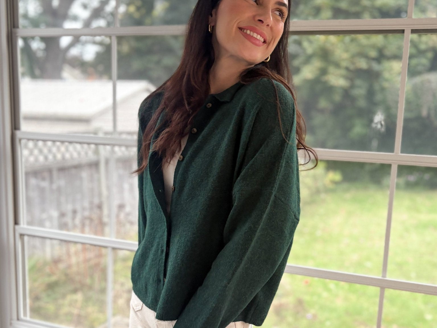 The Pippa Rolled Edge Button Down Cardigan - Love and Lee Apparel