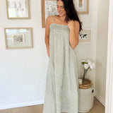 The Isabella White And Green Maxi Dress - Love and Lee Apparel