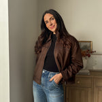 The 'Cozy Fireside' Studded Collared Zip-Up Suede Jacket - Love and Lee Apparel