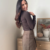 The 'Hickory & Clove' Houndstooth Belted Mini Skirt - Love and Lee Apparel