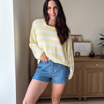 The Vicky Stripe Long Sleeve Cozy Knit Top - Love and Lee Apparel