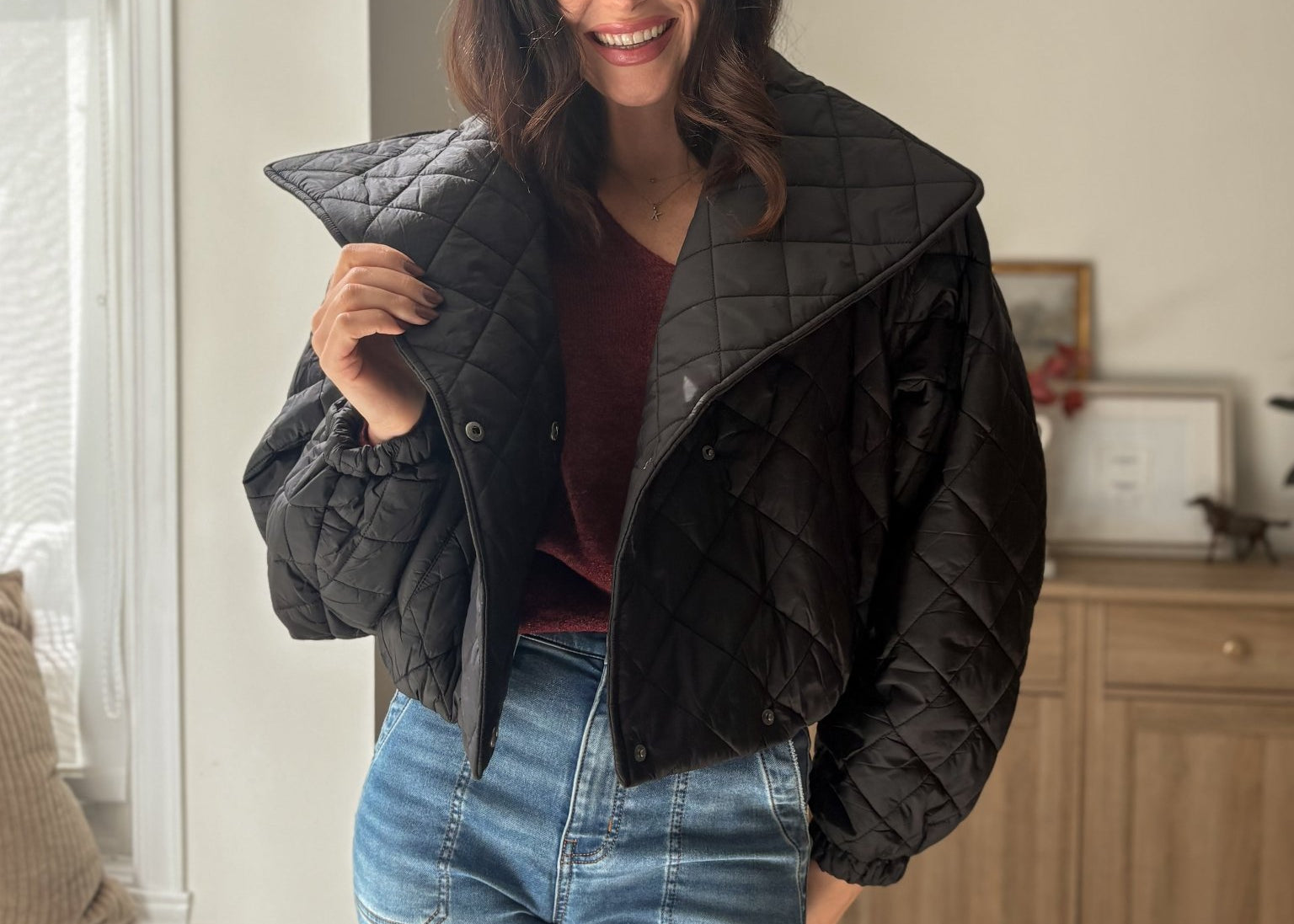 The 'Pumpkin Picking Patch' Quilted Shawl Cropped Puffer Jacket- 2 Colours Available - Love and Lee Apparel