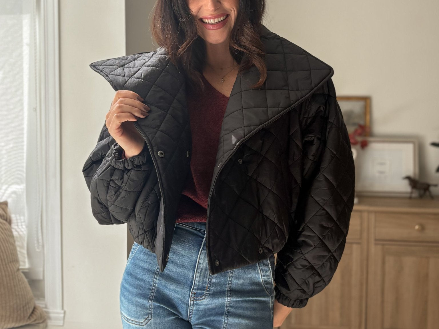The 'Pumpkin Picking Patch' Quilted Shawl Cropped Puffer Jacket- 2 Colours Available - Love and Lee Apparel