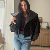 The 'Pumpkin Picking Patch' Quilted Shawl Cropped Puffer Jacket- 2 Colours Available - Love and Lee Apparel