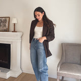 The '9 to Thrive' Long Sleeve Pinstripe Blazer - Love and Lee Apparel