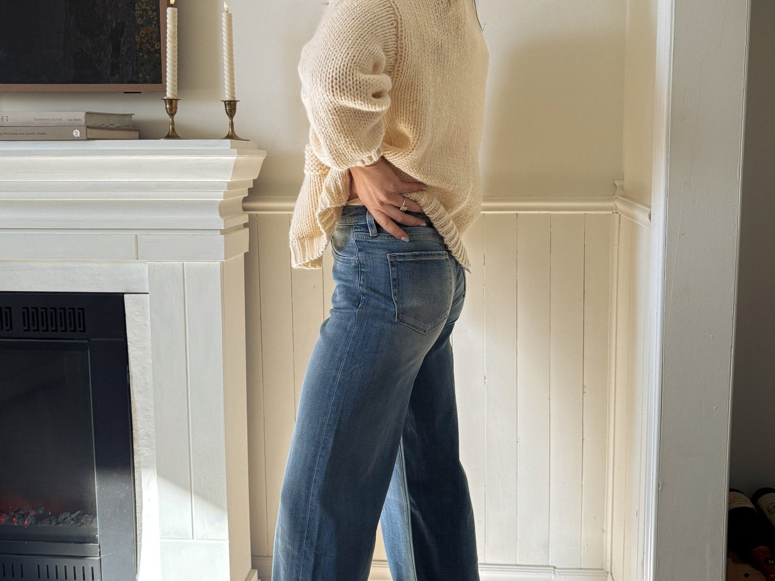 The Margaux High Rise Medium Wash Cuffed Wide Jeans - Love and Lee Apparel