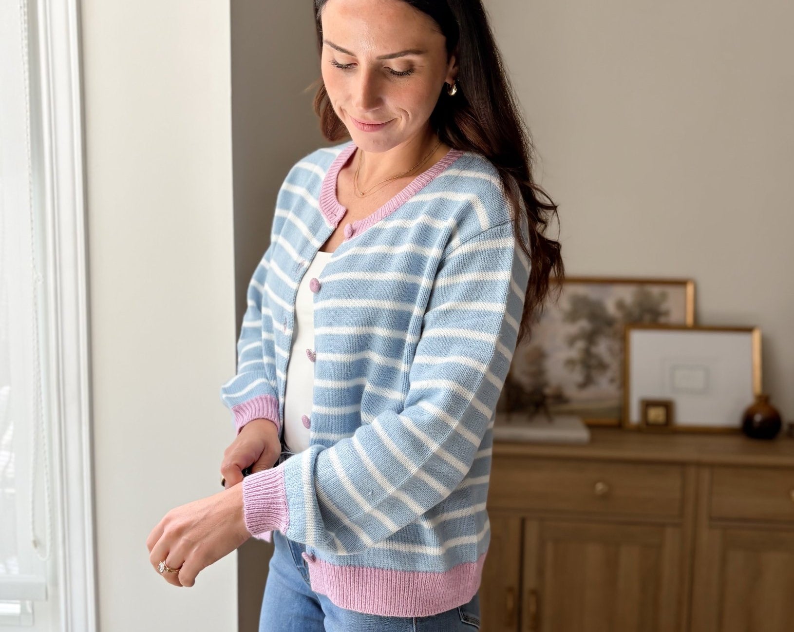 The Morgan Long Sleeve Striped Knit Cardigan - Love and Lee Apparel