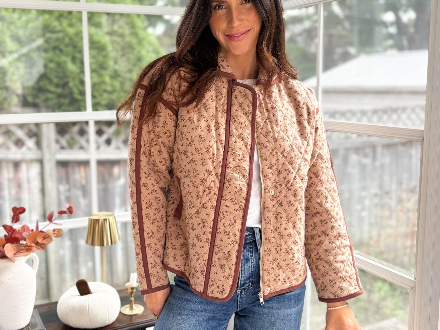Briarwood Cotton Floral Quilted Jacket - Love and Lee Apparel