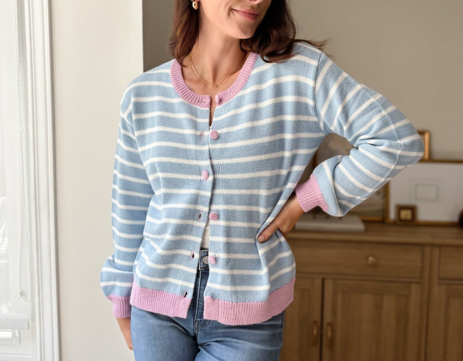 The Morgan Long Sleeve Striped Knit Cardigan - Love and Lee Apparel