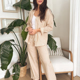 Veronica Gauze Pants in Khaki - Love and Lee Apparel