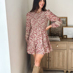 The Early Harvest Lace Trim Smocking Printed Mini Dress - Love and Lee Apparel