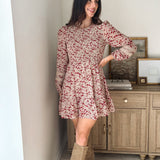 The Early Harvest Lace Trim Smocking Printed Mini Dress - Love and Lee Apparel