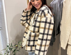 The Sabrina Plaid Button Down Teddy Jacket - Love and Lee Apparel