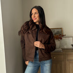 The 'Cozy Fireside' Studded Collared Zip-Up Suede Jacket - Love and Lee Apparel