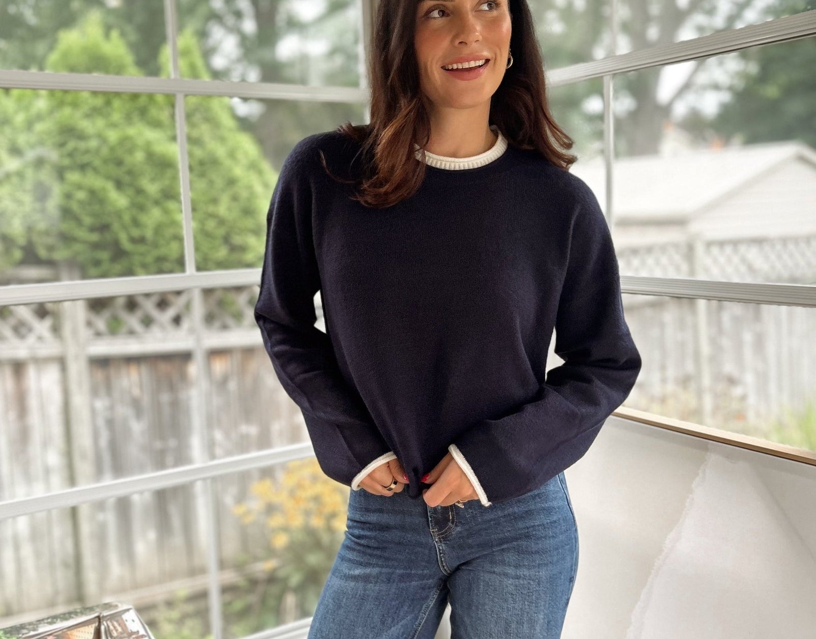 'Syllabus Season' Contrast Rolled Edge Crewneck Pullover - Love and Lee Apparel