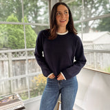 'Syllabus Season' Contrast Rolled Edge Crewneck Pullover - Love and Lee Apparel