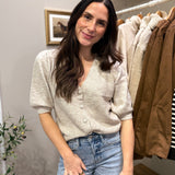 Liva V - neck Short Sleeve Cardigan - Love and Lee Apparel