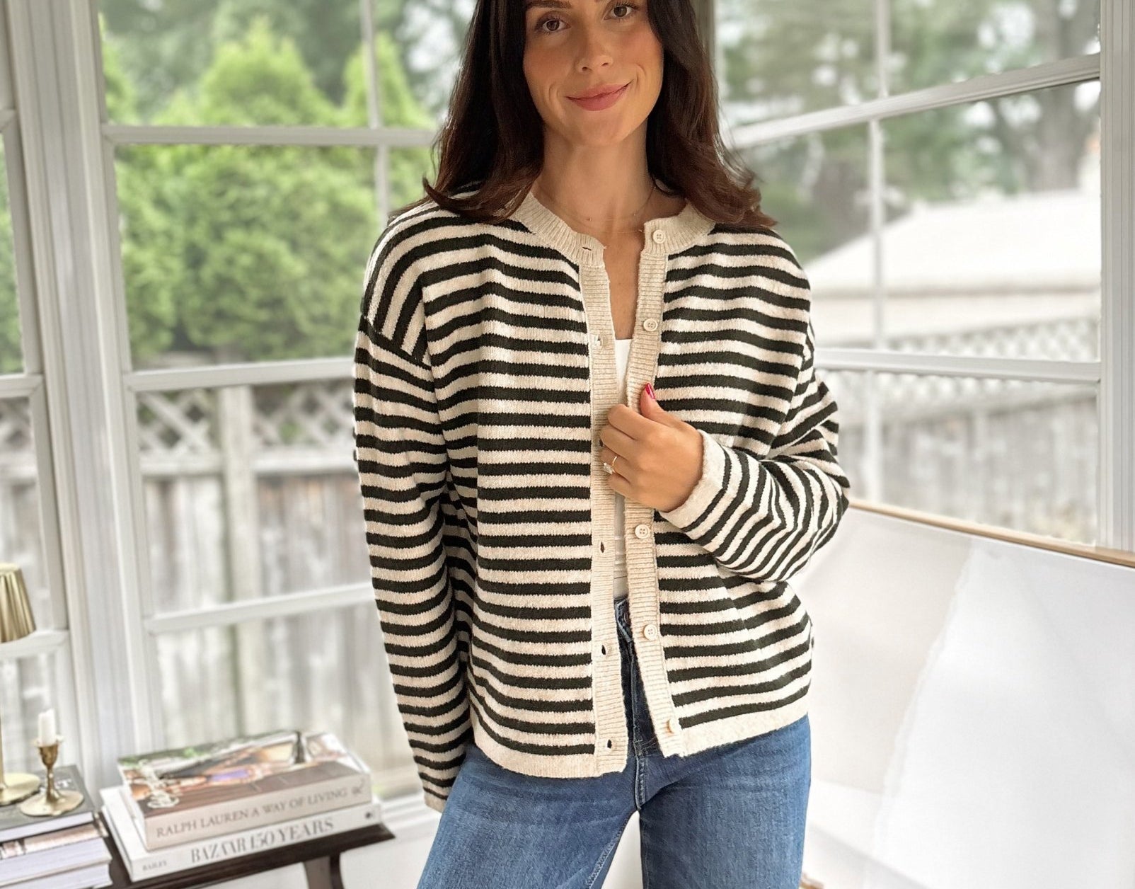 'Row Club' Striped Cardigan - Love and Lee Apparel