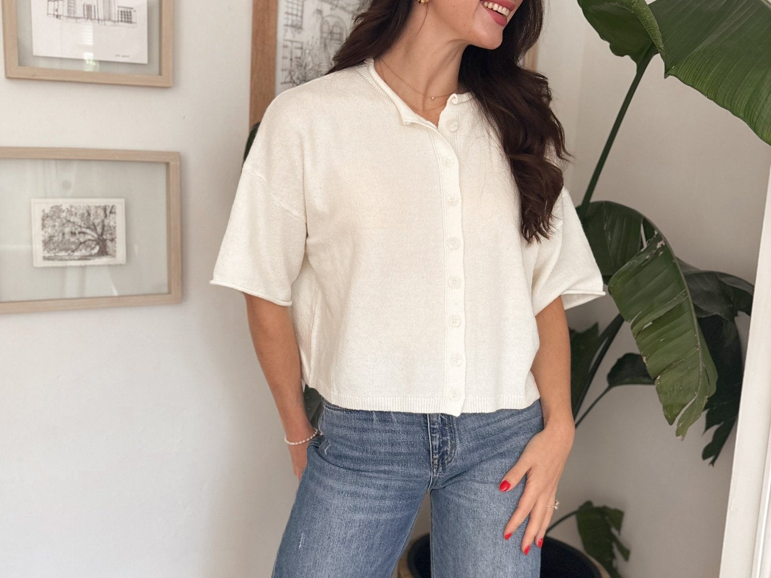 Morgann Short Sleeve Button Down Cardigan - Love and Lee Apparel