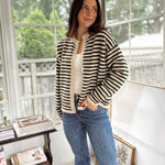 'Row Club' Striped Cardigan - Love and Lee Apparel