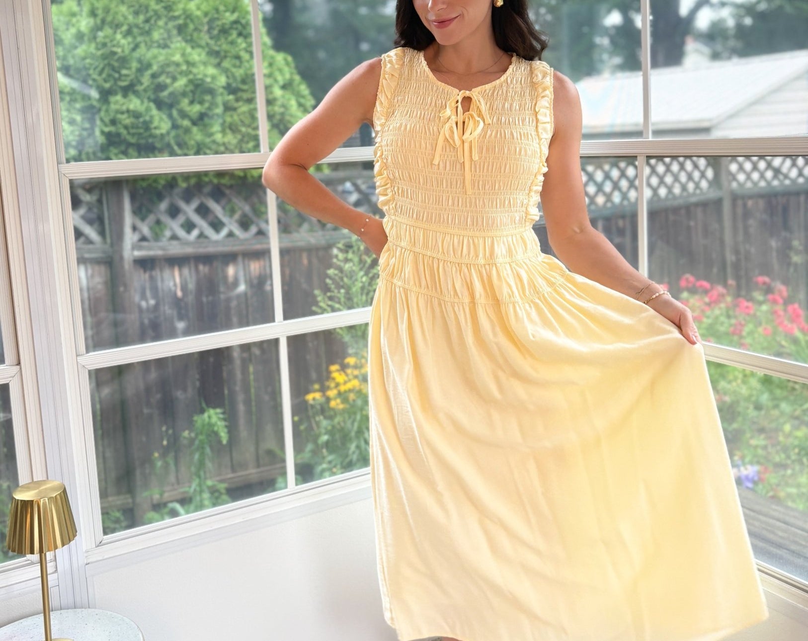 Aphrodite Smocked Sleeveless Midi Dress - Love and Lee Apparel