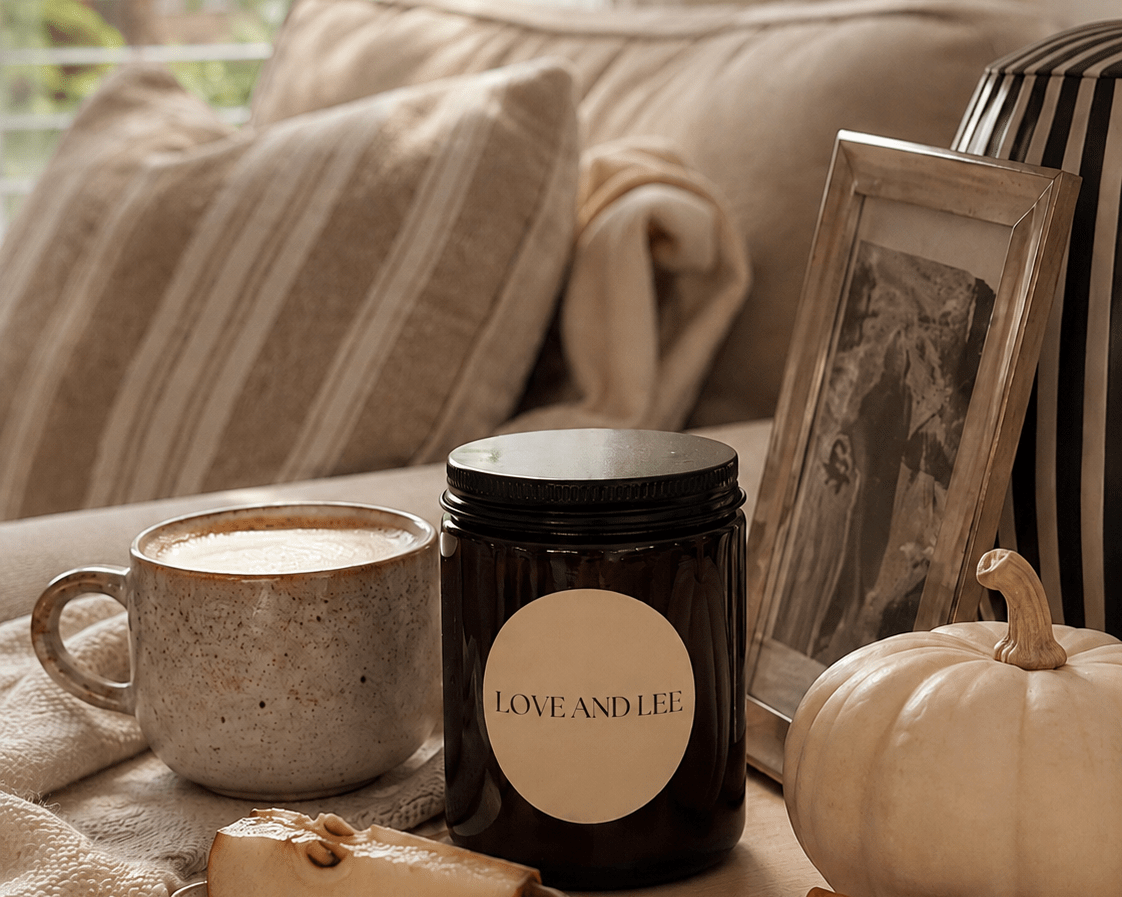 Ambrosia Chai + Pumpkin Wood-Wick 8 oz. Candle - Love and Lee Apparel