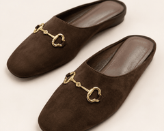Oxford Horsebit Suede Mule Flat Shoe - Love and Lee Apparel