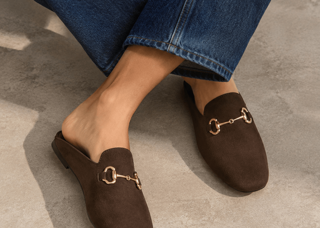 Oxford Horsebit Suede Mule Flat Shoe - Love and Lee Apparel