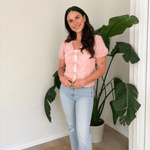 The Meave Bow Tie Short Puff Sleeve Blouse in Pink - Love and Lee Apparel