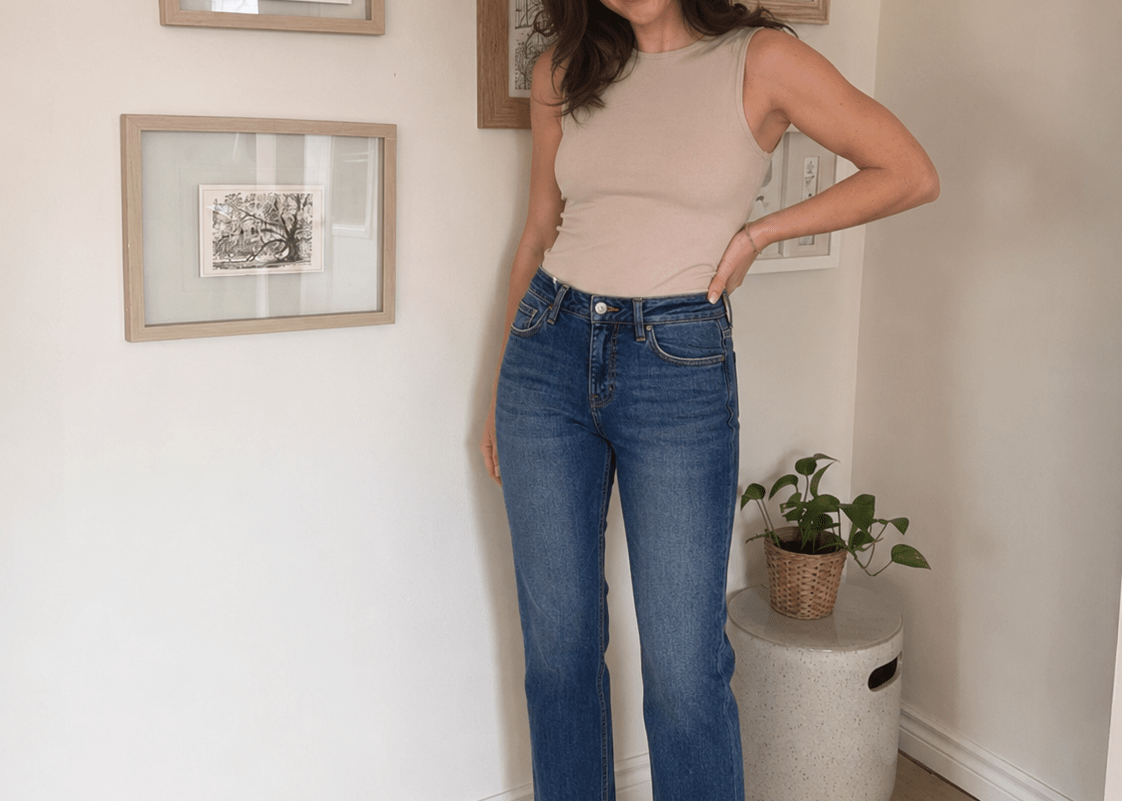The Rudie Mid-High Rise Straight Leg Denim - Love and Lee Apparel