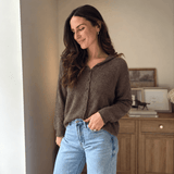 The 'Espresso Hour' Lightweight Button Down Knit Cardigan - Love and Lee Apparel