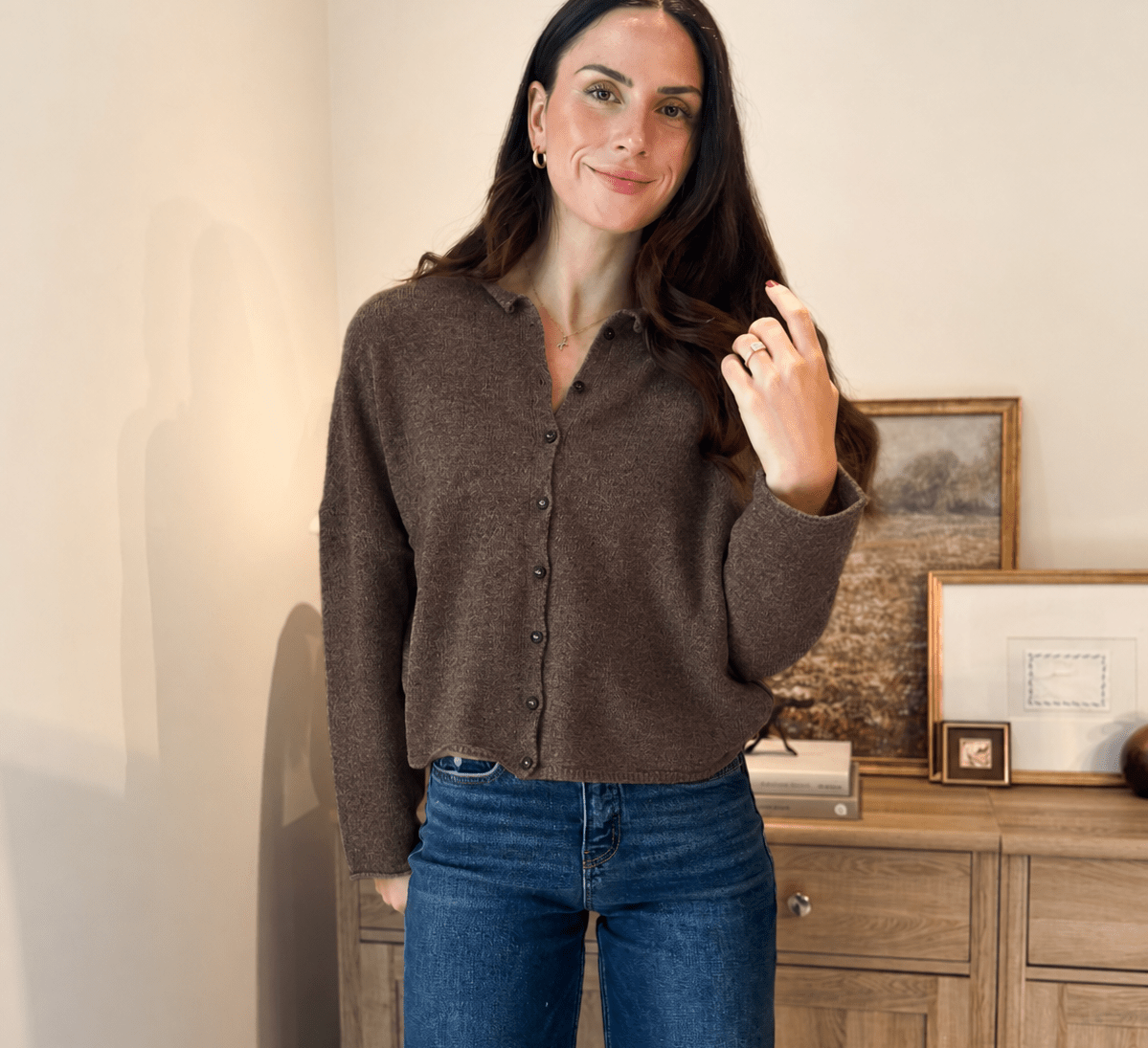 The 'Espresso Hour' Lightweight Button Down Knit Cardigan - Love and Lee Apparel