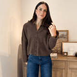 The 'Espresso Hour' Lightweight Button Down Knit Cardigan - Love and Lee Apparel