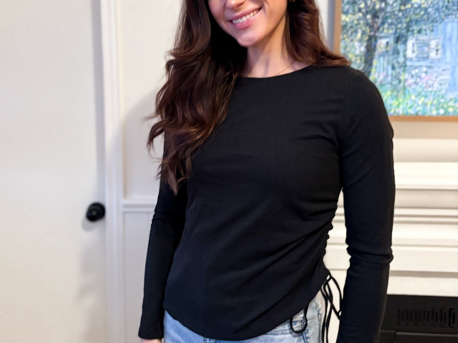 The Blair Ruched Two Tone Texture Knit Top - Available in 2 colours - Love and Lee Apparel