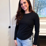 The Blair Ruched Two Tone Texture Knit Top - Available in 2 colours - Love and Lee Apparel